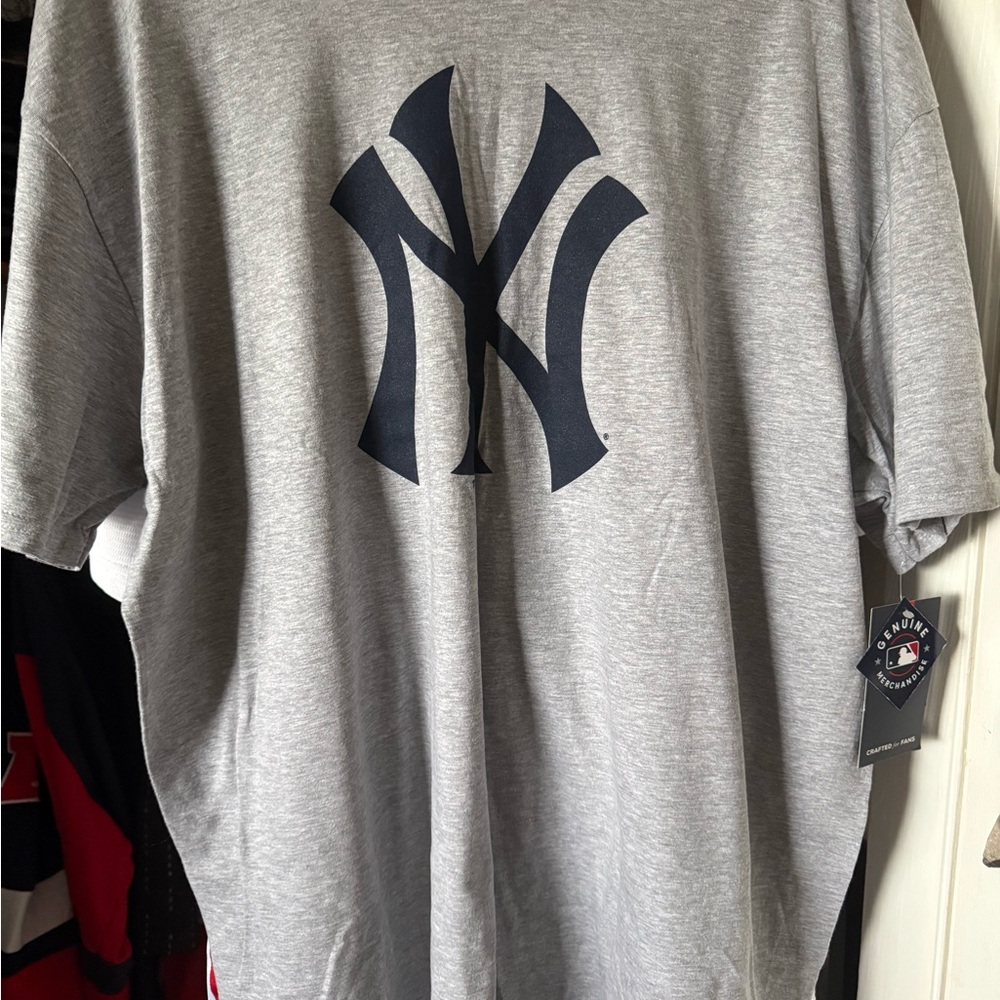Genuine Merchandise Gray Tee with Navy Logo